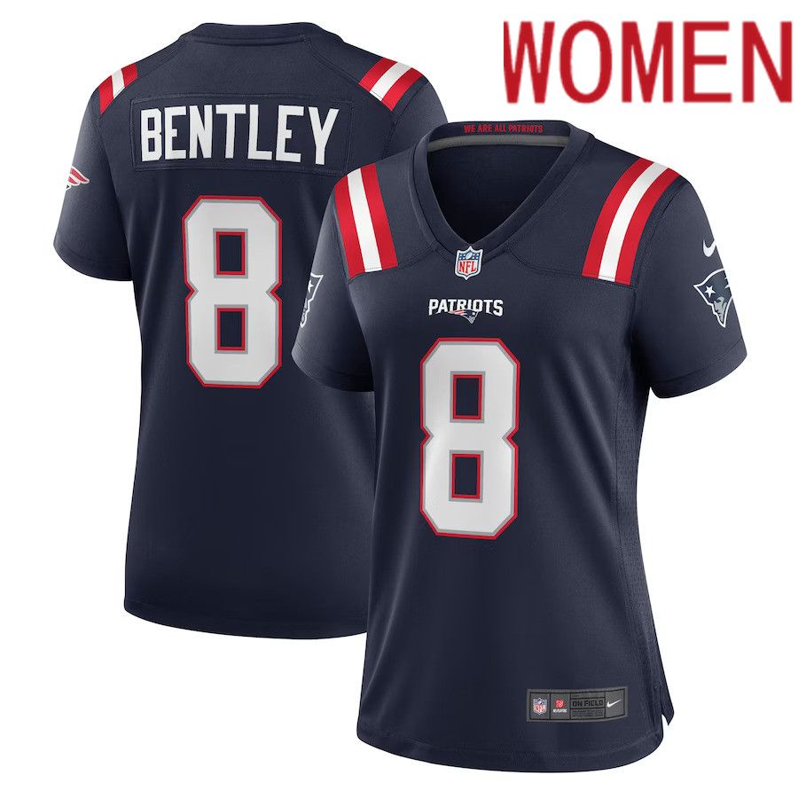 Women New England Patriots 8 Ja Whaun Bentley Nike Navy Game Player NFL Jersey